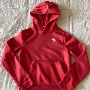 Abercrombie Kids light red size M fleece hoodie.
